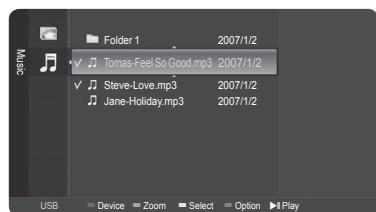 SAMSUNG HL-T7288W - Playing a Selected Music File - 1
