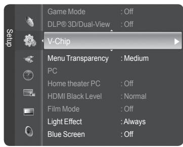SAMSUNG HL-T7288W - How to Enable/Disable the V-Chip - 1