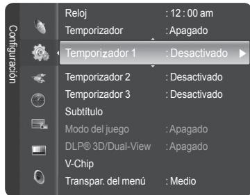 SAMSUNG HL-T7288W - Activación y desactivación del temporizador - 1
