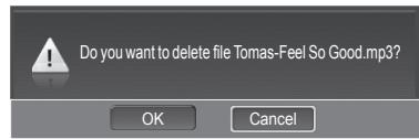 SAMSUNG HL-T7288W - Deleting Multiple Music Files - 4