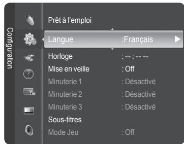 SAMSUNG HL-T7288W - Sélection de la langue de menu - 1