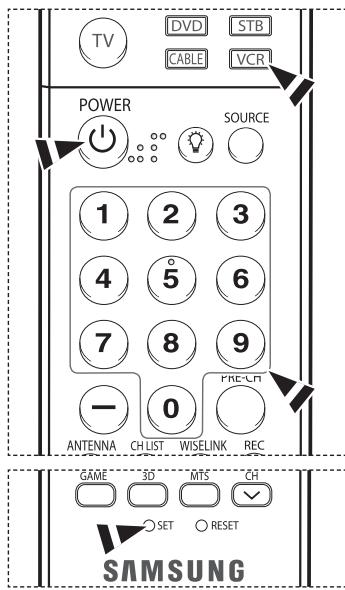 SAMSUNG HL-T7288W - Configuración del mando a distancia para controlar el video - 1