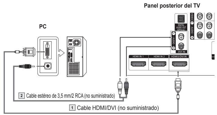 SAMSUNG HL-T7288W - Uso del cable HDMI/DVI - 1