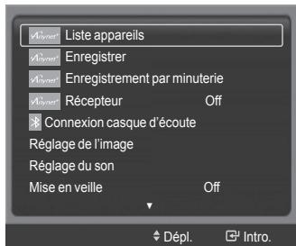 SAMSUNG HL-T7288W - L'enregistrement démarre. Lorsque l'appareil branché n'est pas affché - 1