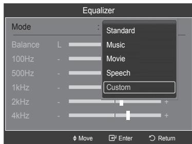 SAMSUNG HL-T7288W - Customizing the Sound - 2