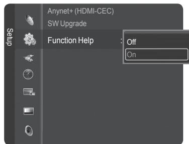 SAMSUNG HL-T7288W - Setting the Function Help - 2