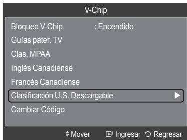 SAMSUNG HL-T7288W - Uso de V-Chip (V-Chip) con los canales digitales - 1