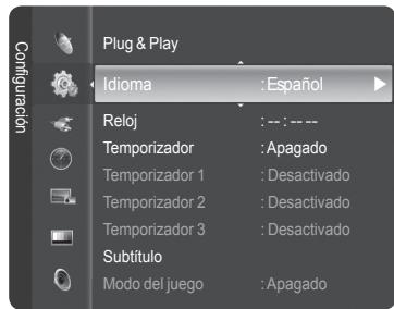 SAMSUNG HL-T7288W - Selección del idioma de los manos - 1