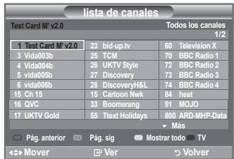 SAMSUNG LE-52F96BD - Selección de la lista de canales - 1
