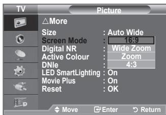 SAMSUNG LE-52F96BD - Selecting the Screen Mode - 1