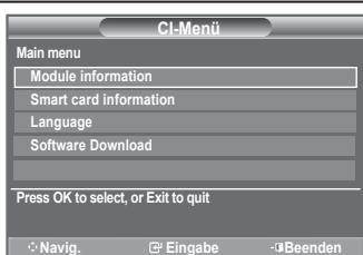 SAMSUNG LE-52F96BD - Hiermit kann der Benutzer seine Auswahr in dem vom CAM-Modul bereitgestelltten Menu treffen. - 1