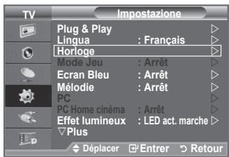 SAMSUNG LE-52F96BD - Réglage et affichage de l'heure actuelle - 1