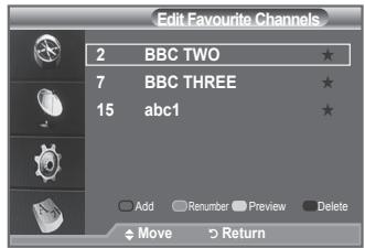 SAMSUNG LE-52F96BD - Editing Your Favourite Channels - 4