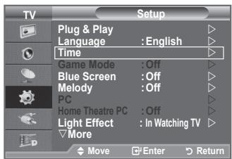SAMSUNG LE-52F96BD - Setting and Displaying the Current Time - 1
