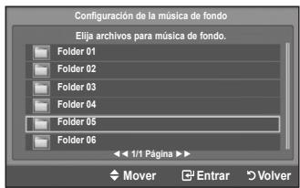 SAMSUNG LE-52F96BD - Configuración de la música de fondo: - 1