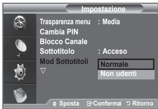 SAMSUNG LE-52F96BD - Impostazione della modalità Sottotitoli. - 1
