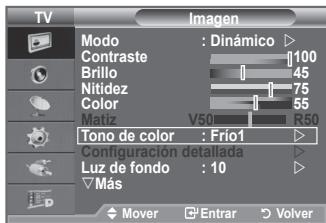 SAMSUNG LE-52F96BD - Puede selectionar el tono de color que le résultat más como do para la vista. - 1