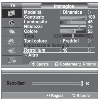 SAMSUNG LE-52F96BD - È possibile regolare la luminosità dello schermo modificando la retroilluminazione dell'LCD. (0~10) - 1