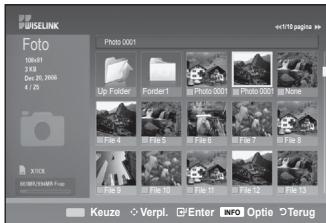 SAMSUNG LE-52F96BD - Dit menu toont de JPEG bestanden en mapper opgeslagen op een USB geheugen. - 2