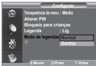 SAMSUNG LE-52F96BD - Definir o modo de legends - 1