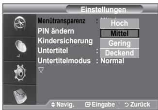 SAMSUNG LE-52F96BD - Die Transparenz des Menus ist einstellbar. - 1