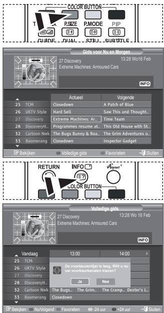 SAMSUNG LE-52F96BD - In het EPG-menukest u alle kanalen of voorkeurkanalen weergeven. - 1