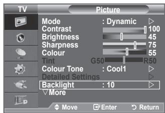 SAMSUNG LE-52F96BD - You can adjust the screen brightness by adjusting the LCD backlight brightness. (0~10) - 1