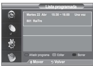SAMSUNG LE-52F96BD - Uso de la lista programada - 3