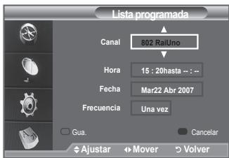 SAMSUNG LE-52F96BD - Uso de la lista programada - 5