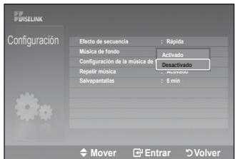 SAMSUNG LE-52F96BD - Configuración de la música de fondo: - 1