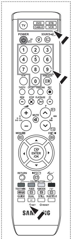 SAMSUNG LE-52F96BD - Configurazione del telecomando - 1