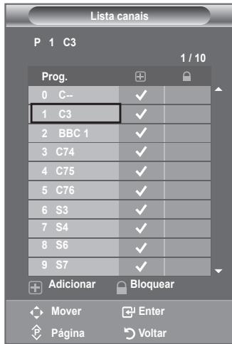 SAMSUNG LE-52F96BD - Adicionar/Bloquear canais - 3