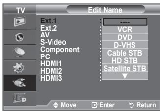 SAMSUNG LE-52F96BD - Editing the Input Source Names - 2