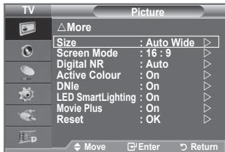 SAMSUNG LE-52F96BD - Changing the Picture Size - 1