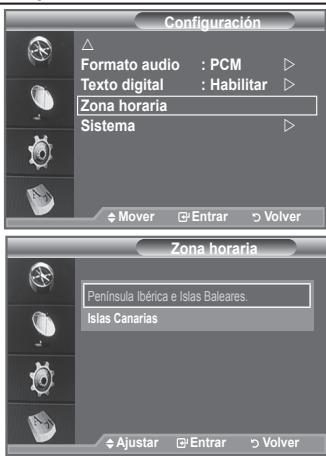 SAMSUNG LE-52F96BD - Selección de la zona horaria (Sólo España) - 1