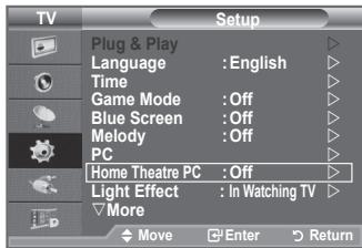 SAMSUNG LE-52F96BD - Setting the Home Theatre PC - 1