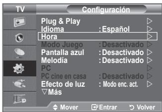 SAMSUNG LE-52F96BD - Ajuste y visualización de la hora actual - 1