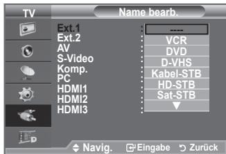 SAMSUNG LE-52F96BD - Vergeben Sie für die an die Eingangsbuchsen angeschlossenen Geräte Namen, um die Auswahl der Signalquelle zu vereinfachen. - 2