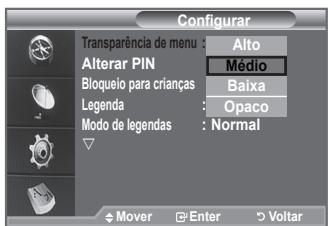 SAMSUNG LE-52F96BD - Pode definir a transparencia do menu. - 1