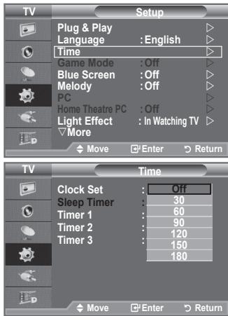 SAMSUNG LE-52F96BD - Setting the Sleep Timer - 1