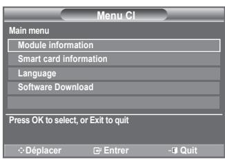 SAMSUNG LE-52F96BD - Sélection du menu CL (Interface commune) - 1