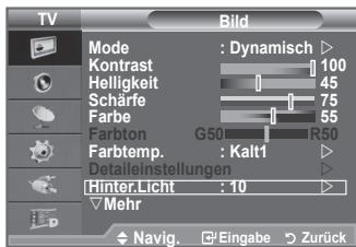 SAMSUNG LE-52F96BD - Sie können die Bildschirmhelligkeit durch Einregeln der LCD-Hintergrundhelligkeit anpassen. (0~10) - 1