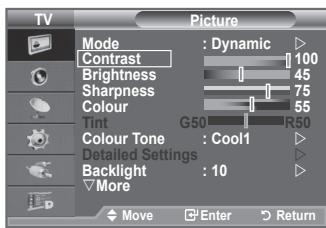 SAMSUNG LE-52F96BD - Adjusting the Custom Picture - 1