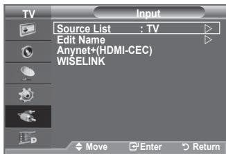 SAMSUNG LE-52F96BD - Izbirate lahko med zunanjimi viri, ki so priključeni na vchodne vtičnice TV. - 1