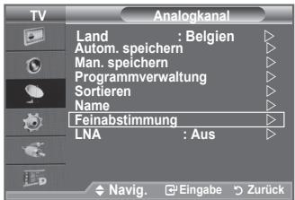 SAMSUNG LE-52F96BD - Verwenden Sie die Feinabstimmung, um für bestimmte Kanäle die Empfangseinstellungen manuell zu optimieren. - 1