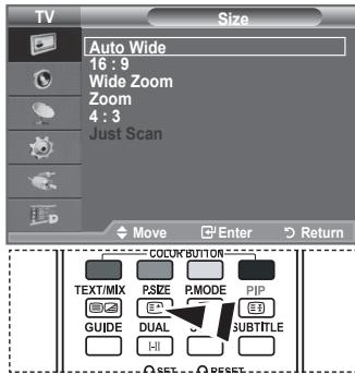 SAMSUNG LE-52F96BD - Changing the Picture Size - 2