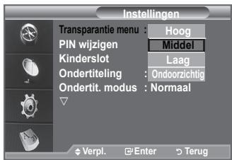 SAMSUNG LE-52F96BD - U kunt de transparantie van het menu instellen. - 1