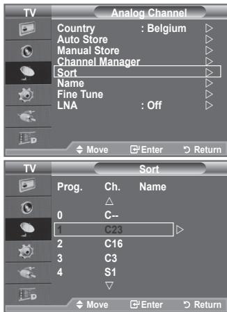 SAMSUNG LE-52F96BD - Sorting the Stored Channels - 1