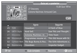 SAMSUNG LE-52F96BD - Ver as informações do EPG (gui de programação electrónico) - 1