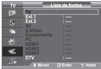 SAMSUNG LE-52F96BD - Pode fazer uma selecao das fontes externas ligadas às tomadas de entrada do televisor. - 2